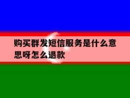购买群发短信服务是什么意思呀怎么退款