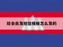 给会员发短信模板怎么发的