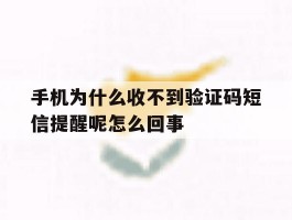 手机为什么收不到验证码短信提醒呢怎么回事