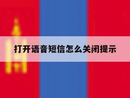 打开语音短信怎么关闭提示
