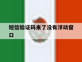 短信验证码来了没有浮动窗口