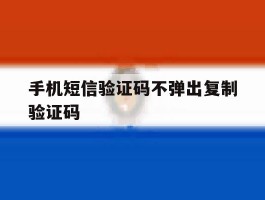 手机短信验证码不弹出复制验证码