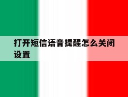 打开短信语音提醒怎么关闭设置