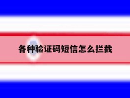 各种验证码短信怎么拦截