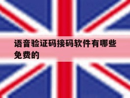 语音验证码接码软件有哪些免费的