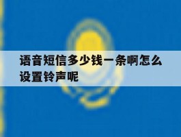 语音短信多少钱一条啊怎么设置铃声呢
