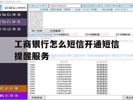 工商银行怎么短信开通短信提醒服务