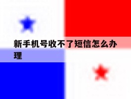 新手机号收不了短信怎么办理