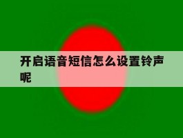 开启语音短信怎么设置铃声呢