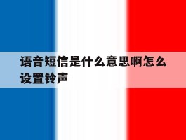 语音短信是什么意思啊怎么设置铃声