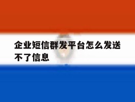 企业短信群发平台怎么发送不了信息