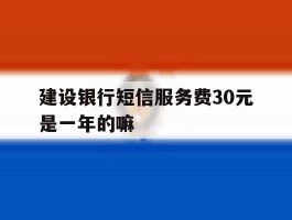 建设银行短信服务费30元是一年的嘛