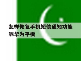怎样恢复手机短信通知功能呢华为平板的简单介绍