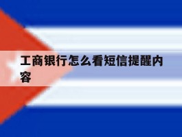 工商银行怎么看短信提醒内容