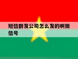 短信群发公司怎么发的啊微信号
