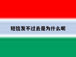 短信发不过去是为什么呢