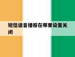 短信语音播报在哪里设置关闭