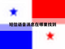 短信语音消息在哪里找到