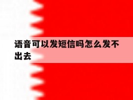 语音可以发短信吗怎么发不出去