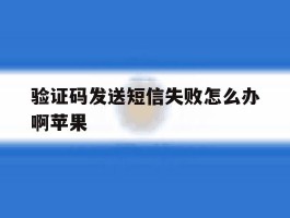 验证码发送短信失败怎么办啊苹果