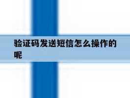 验证码发送短信怎么操作的呢