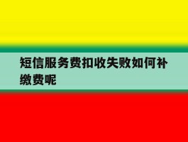 短信服务费扣收失败如何补缴费呢