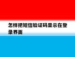 怎样把短信验证码显示在登录界面