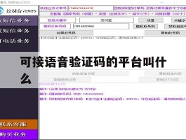 可接语音验证码的平台叫什么