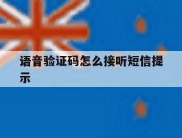 语音验证码怎么接听短信提示