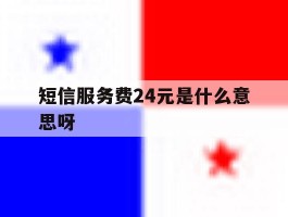 短信服务费24元是什么意思呀