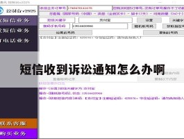 短信收到诉讼通知怎么办啊