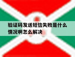 验证码发送短信失败是什么情况啊怎么解决