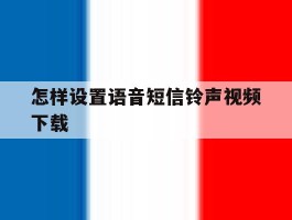 怎样设置语音短信铃声视频下载