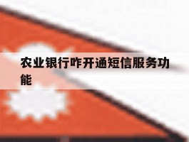 农业银行咋开通短信服务功能