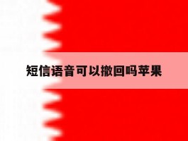 短信语音可以撤回吗苹果