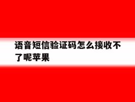 语音短信验证码怎么接收不了呢苹果