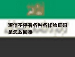 短信不停有各种各样验证码是怎么回事