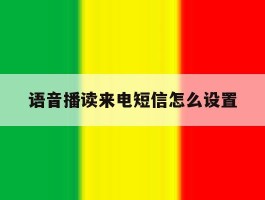 语音播读来电短信怎么设置