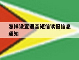 怎样设置语音短信读报信息通知