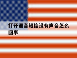 打开语音短信没有声音怎么回事