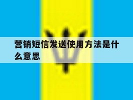 营销短信发送使用方法是什么意思