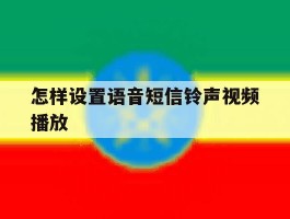 怎样设置语音短信铃声视频播放