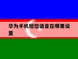 华为手机短信语音在哪里设置