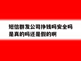 关于短信群发公司挣钱吗安全吗是真的吗还是假的啊的信息