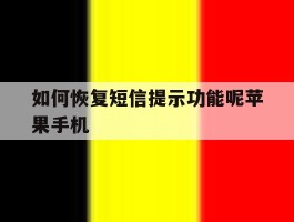 如何恢复短信提示功能呢苹果手机