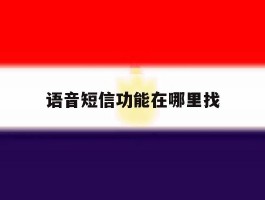 语音短信功能在哪里找