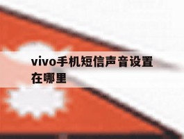 vivo手机短信声音设置在哪里