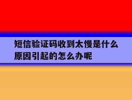 包含短信验证码收到太慢是什么原因引起的怎么办呢的词条