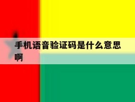 手机语音验证码是什么意思啊