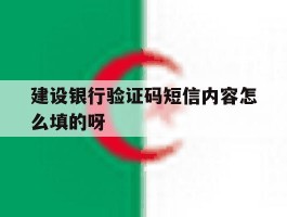 建设银行验证码短信内容怎么填的呀